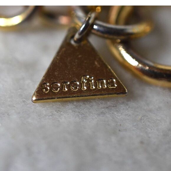 Serefina Anthropologie Tortoise Pink Gold Tone 5" Grunge Boho Statement Bracelet - Picture 2 of 3